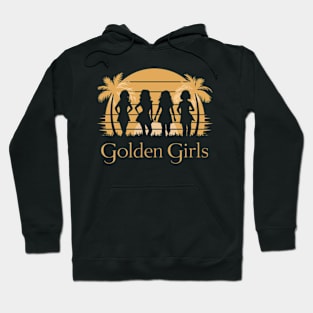 Golden Girls characters against a backdrop of palm trees Hoodie